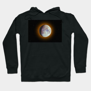 Color super moon with orange halo Hoodie